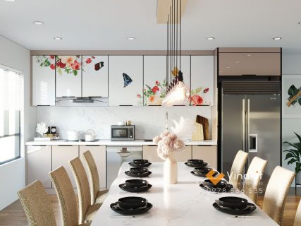 Tủ Bếp Inox Cánh Kính Cường Lực
