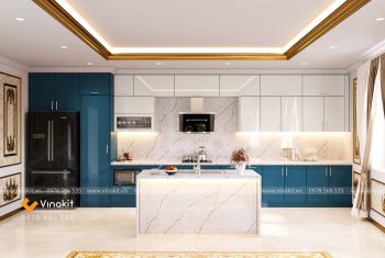 Tủ Bếp Inox Cánh Kính Cường Lực