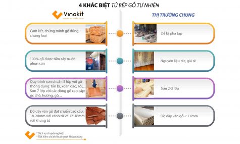 Tủ Bếp Gỗ Tự Nhiên Vinakit