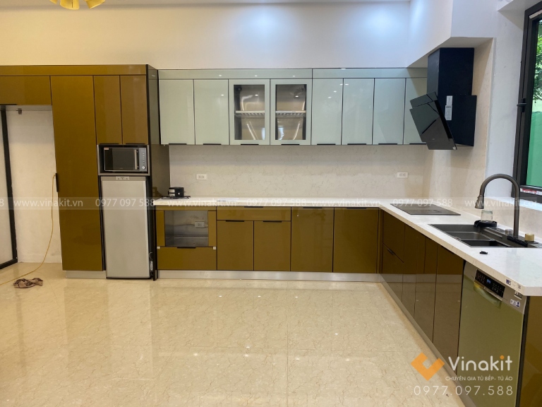 Tủ bếp inox cánh Acrylic
