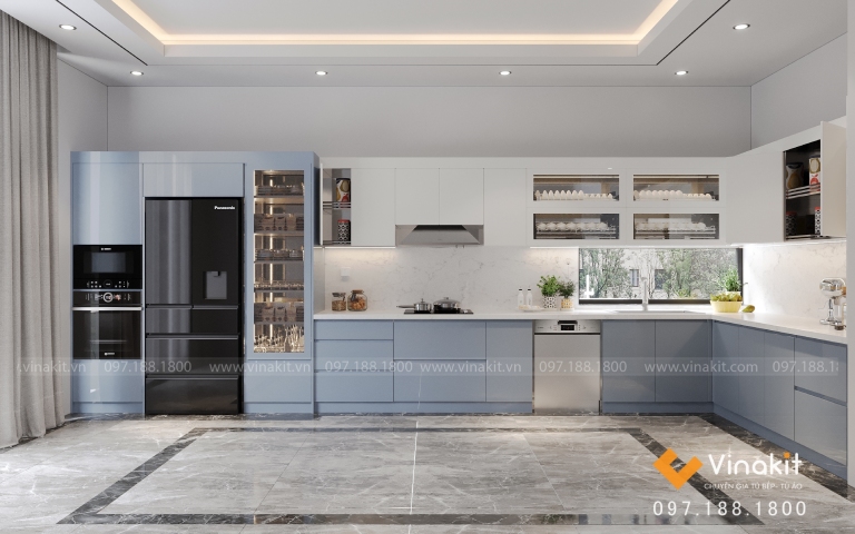 tủ bếp inox cánh Acrylic