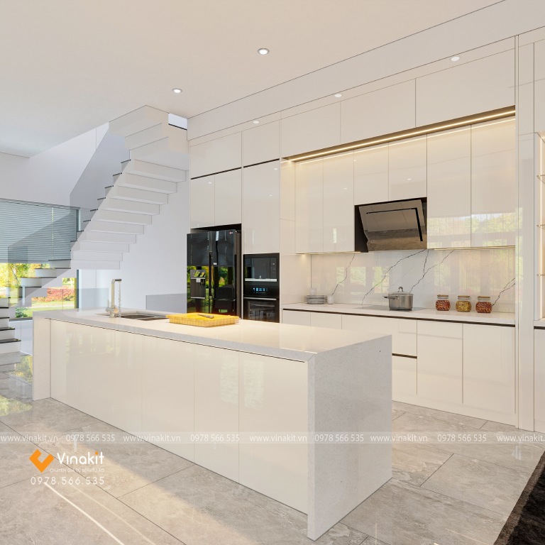 Tủ bếp inox cánh Acrylic Hà Nam giá bao nhiêu? 15+ Mẫu tủ bếp cánh Acrylic siêu đẹp