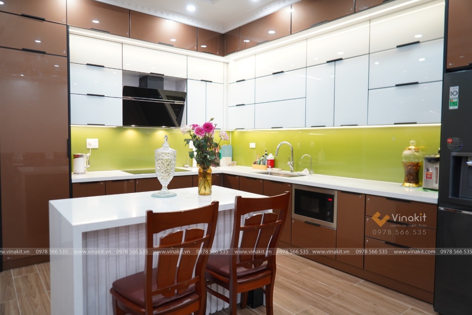 tủ bếp inox chữ L