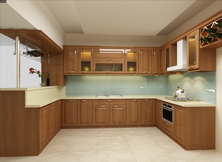 Tủ bếp gỗ tự nhiên